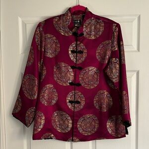 Elegant Red and Gold Brocade Jacket